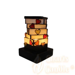 Charis Candle ® - Categorii - Lămpi decorative - Lămpi tip Tiffany - Lampă inimioare